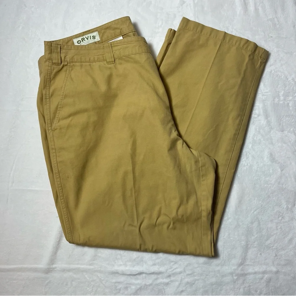 Orvis Men's Ultimate Khakis Twill Plain Front Pants size 42 - Picture 3 of 10